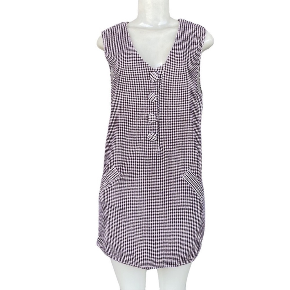 Metropolitan Sleeveless Checkered Dress Size M